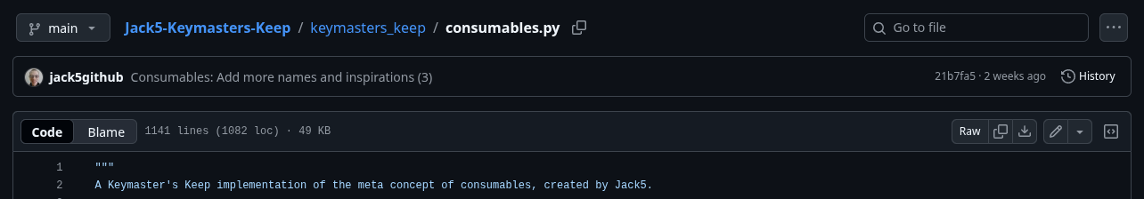 GitHub file topbar of KMK implementation
